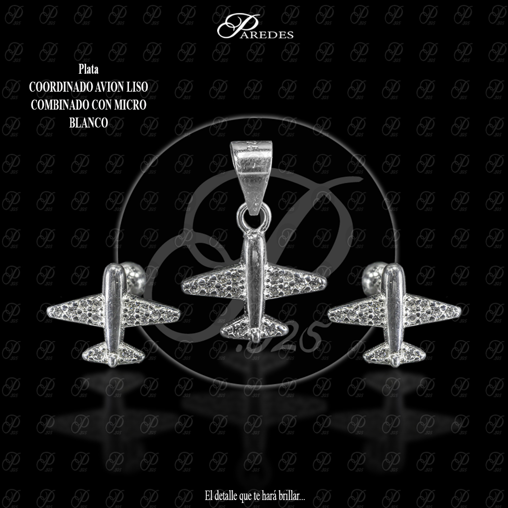 [1JMNFB000003] COORDINADO AVION LISO COMBINADO CON MICRO BLANCO