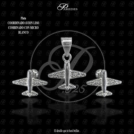 [1JMNFB000003] COORDINADO AVION LISO COMBINADO CON MICRO BLANCO