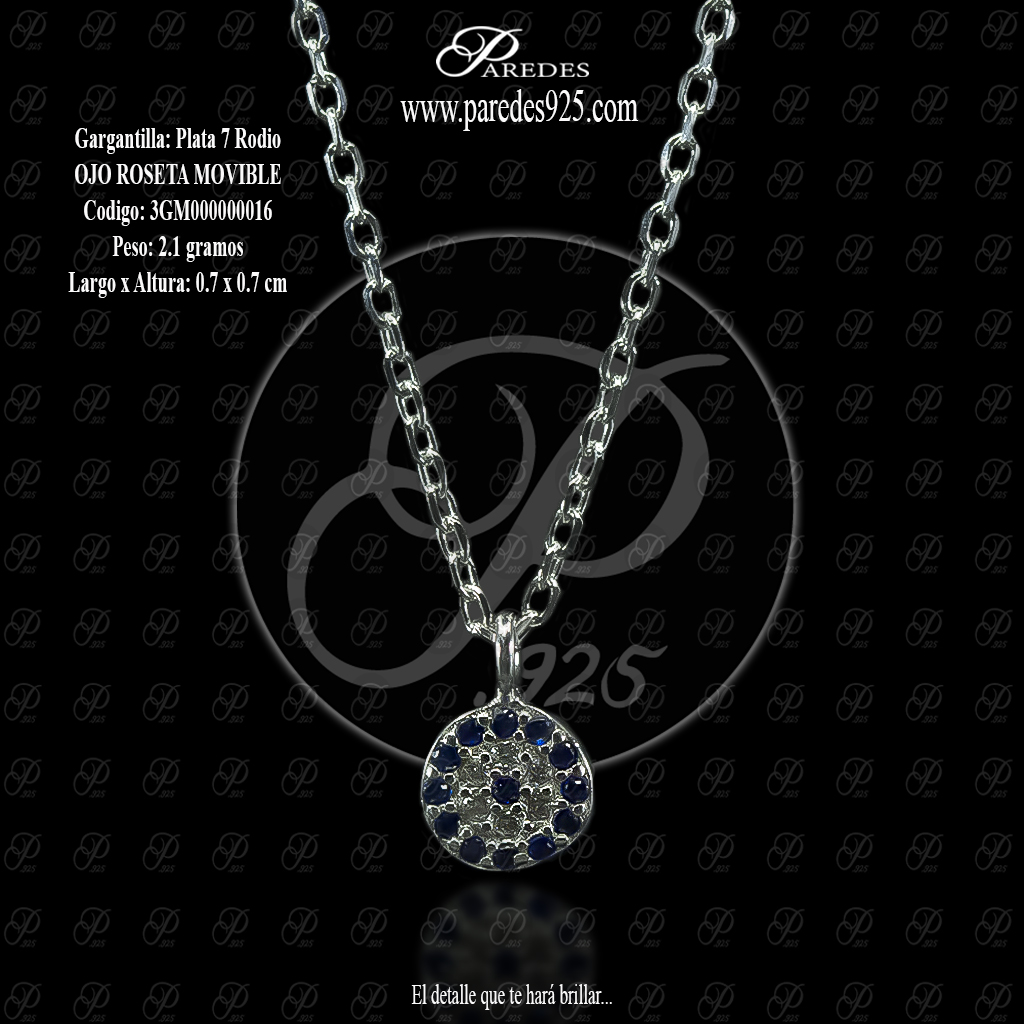 [3GM000000016]  GARGANTILLA OJO ROSETA MOVIBLE