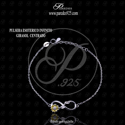 [3PMEIX000005] PULSERA ESOTERICO INFINITO GIRASOL AMARILLO CENTRADO