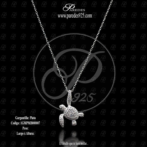 [1GMPMB000007] GARGANTILLA TORUGA DE LADO CAPARAZON DOBLE BLANCO