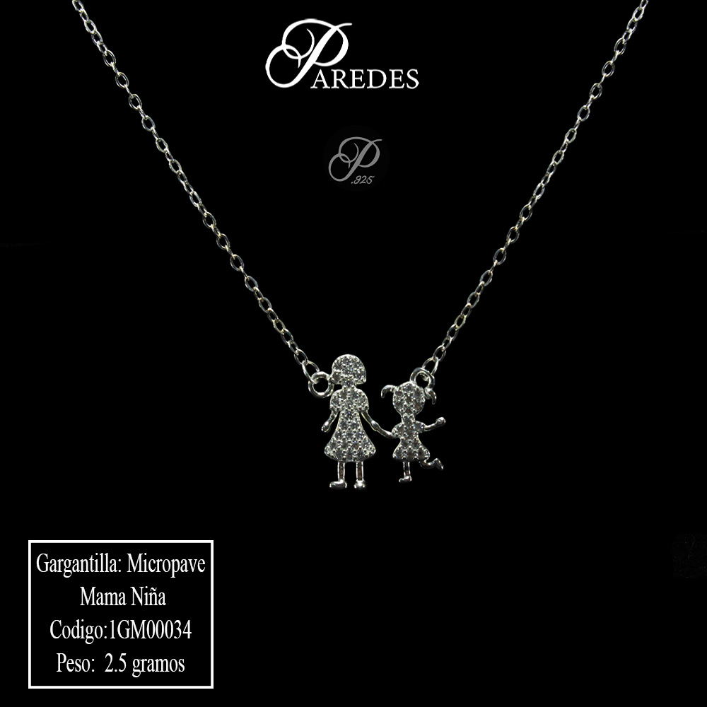 [1GM00034] Gargantilla Plata Mama Niña