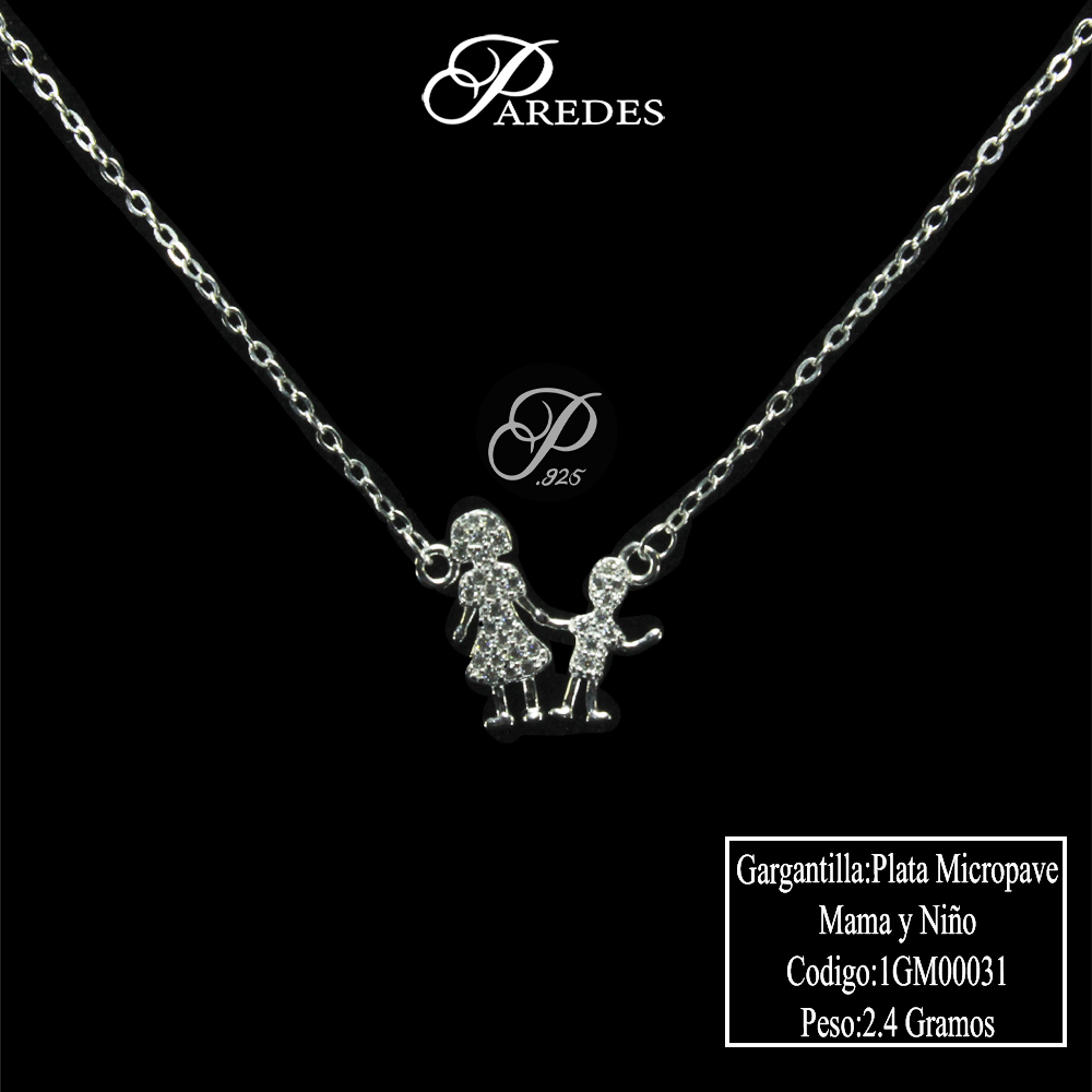 [1GM00031] Gargantilla Plata Mama Niño