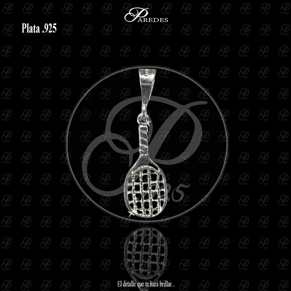 [1DD00195] Dije Plata Ley.925 Raqueta